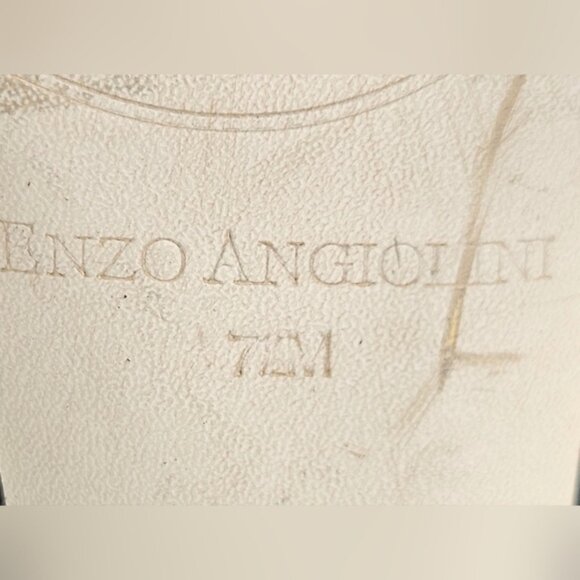 ENZO ANGIOLINI EASULLY BLACK SUEDE GOLD PLATFORM HEEL - Picture 12 of 13